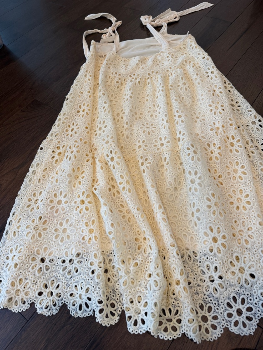 LoveColette Cream Crochet Mid Dress Large - C10-029 - Picture 12 of 12
